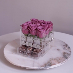 Индивидуальная роскошная акриловая коробка розы розы с ящиком 