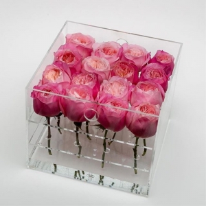 Индивидуальная роскошная акриловая коробка розы розы с ящиком 