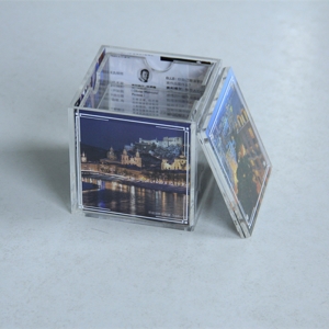 Perspex acrylic cube frame screen logo logo