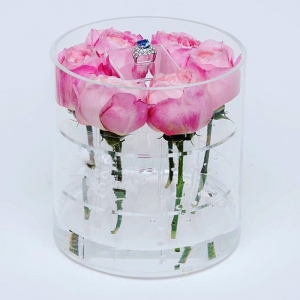 пользовательский дизайн акриловый цветочный букет роз упаковка коробка 