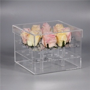 специальная индивидуальная прозрачная 16-розовая акриловая цветочная коробка 