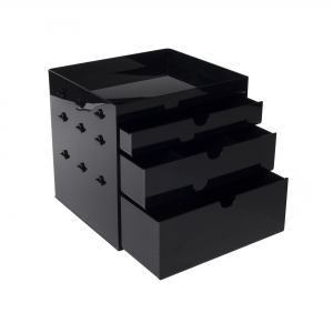Черный акриловый косметический органайзер 4 ящика 