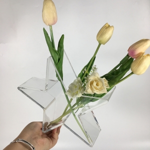 прозрачная акриловая цветочная коробка в форме пентакля 