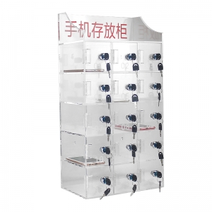 15 слотов прозрачный акриловый ящик для хранения телефона плексиглас витрина с замком 