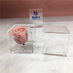 съемная квадратная мини-акриловая коробка для цветов роз 