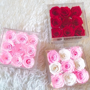 фабрика оптом роскошь 9 отверстий акриловая цветочная роза подарочная коробка с выдвижной ящик 