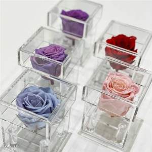 мини-прозрачная акриловая коробка для роз из плексигласа 