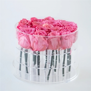  Ягели Оптовая круглая акриловая цветочная коробка для роз 
