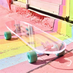 Оптовая индивидуальный прозрачный акриловый скейтборд из оргстекла 