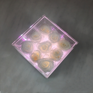  Ягели индивидуальная акриловая вечная розовая цветочная коробка для подарка со светодиодной подсветкой 