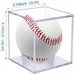 квадратная прозрачная оптовая маленькая прозрачная акриловая бейсбольная витрина
 