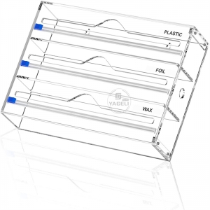 Кухонный органайзер 3-х уровневый диспенсер для обертывания акриловой пленкой с резаками
 