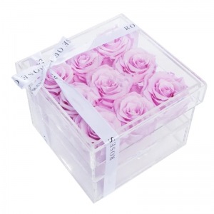 9 отверстий прозрачный люцитовый чехол для цветов акриловая коробка для цветов с выдвижным ящиком 