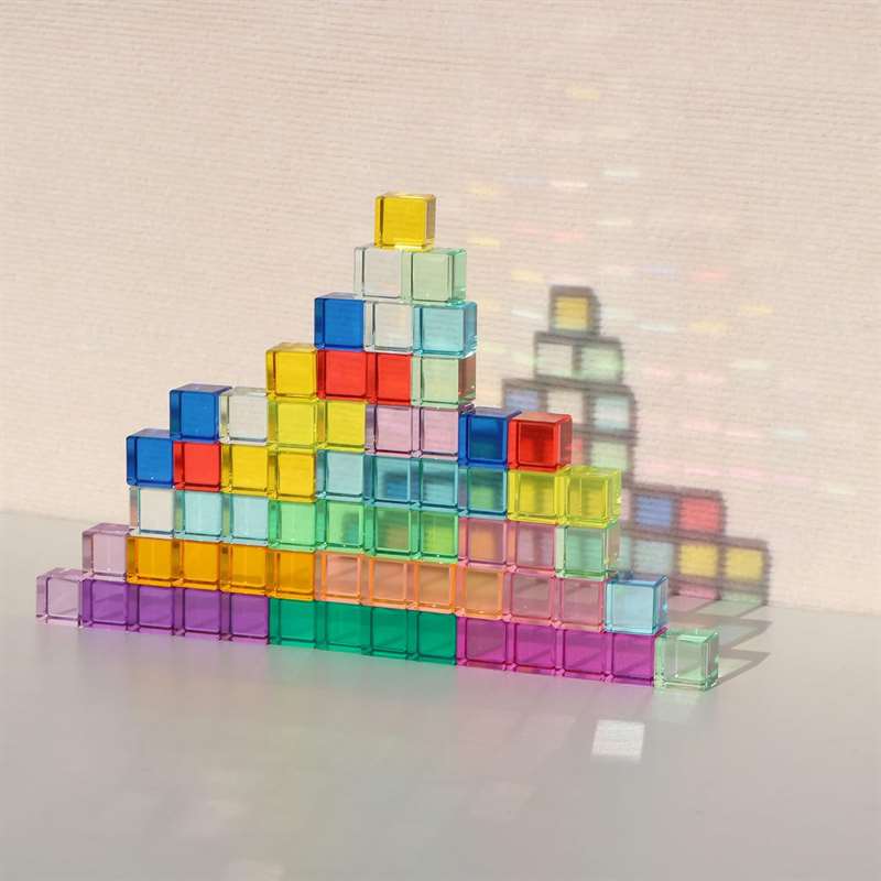 Acrylic gemstone cube block set