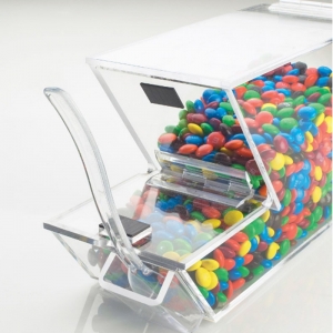 Подгонянная акриловая коробка хранения еды для дисплея конфеты 