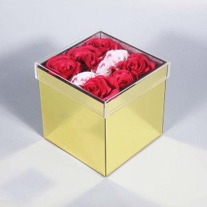 золотая акриловая цветочная коробка