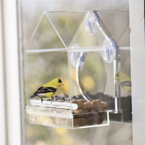 Форма дома прозрачный попугай кормушка прозрачная акриловая клетка для птиц 