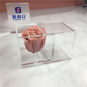 Оптовая прозрачная мини-акриловая цветочная коробка для розы 