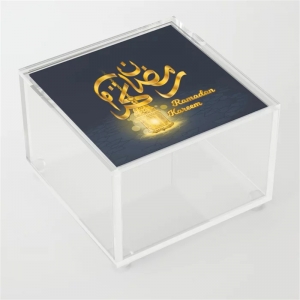каллиграфия синие арабские рамадан карим мусульманские акриловые коробки с крышкой
 