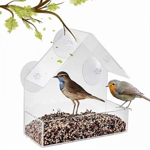 Кормушки для птиц с прозрачными пластиковыми окнами 