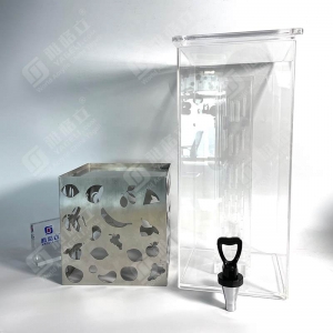 Диспенсер для напитков из прозрачного акрила Lucite с основанием из нержавеющей стали 