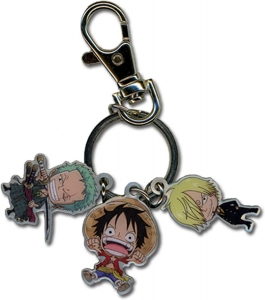 Металлический брелок One Piece Luffy, Zoro, Sanji 