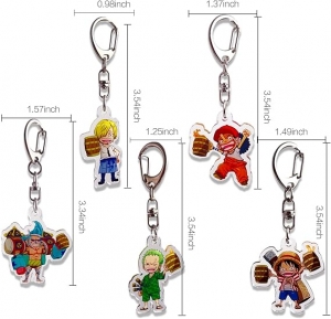 Металлический брелок One Piece Luffy, Zoro, Sanji 