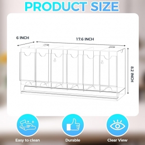 Кристально-прозрачный коллекционный диспенсер из акрила на 6 ячеек 