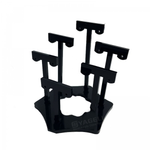 Устойчивая к УФ-излучению многоярусная акриловая подставка для ювелирных изделий черного цвета